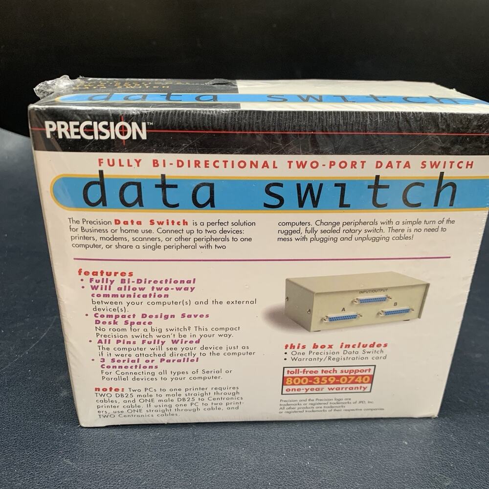 Precision Instruments Fully Bi-Directional Two Port Data Switch, Manual. Nos - Picture 5 of 5